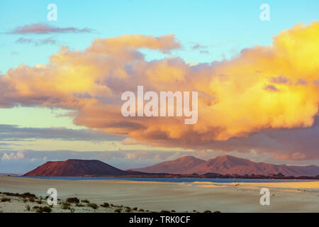 L'Europe, Espagne, Canaries, Fuerteventura, parc naturel de Corralejo, dunes de sable Banque D'Images