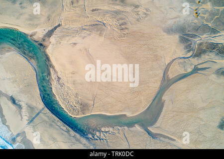 L'Europe, Espagne, Canaries, Fuerteventura, Costa Calma, Laguna de Sotovento, vue aérienne Banque D'Images