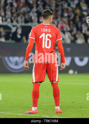 Wolfsburg, Allemagne, le 20 mars 2019 : l'équipe nationale de football serbe, Sasa Lukic, pendant la partie de soccer amical international l'Allemagne contre la Serbie. Banque D'Images