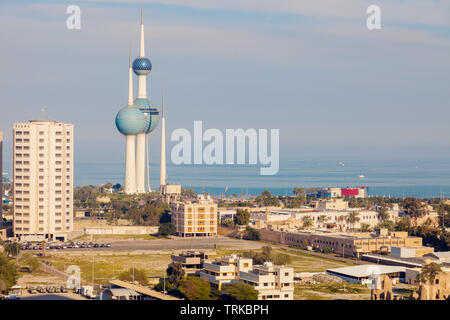 Kuwait Towers à Koweït City. La ville de Koweït, Koweït. Banque D'Images