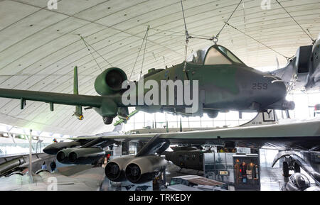 République Fairchild A-10 Thunderbolt et un appui aérien des avions d'attaque au sol à l'IWM Duxford, España Banque D'Images