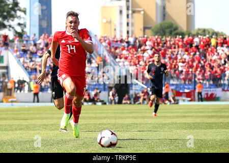 Osijek, Croatie. Le 08 juin, 2019. Connor Roberts de galles en action. Croatie v Pays de Galles, l'UEFA Euro 2020, groupe E match qualificatif à l'Gradski Stadion à Osijek, Croatie le samedi 8 juin 2019. Ce droit ne peut être utilisé qu'à des fins rédactionnelles. Utilisez uniquement rédactionnel, pic de Gareth John/Andrew Orchard la photographie de sport/Alamy live news Crédit : Andrew Orchard la photographie de sport/Alamy Live News Banque D'Images