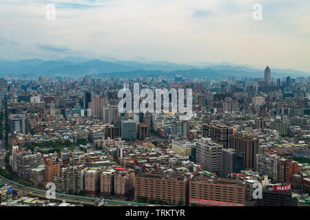 Vue aérienne de la ville de Taipei à Taipei, Taiwan. Banque D'Images