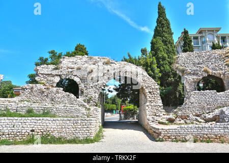 Nice, France - 19 juin 2014 : l'amphithéâtre romain de Cimiez Banque D'Images