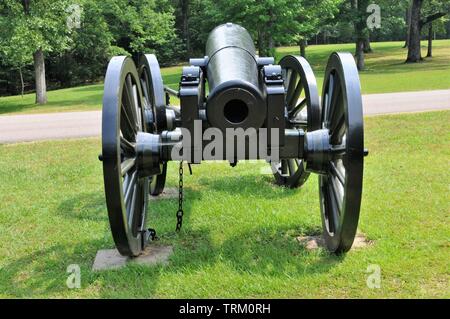 Cannon et limber à Gen. Grant's ligne de défense à la bataille de Shiloh dans le Tennessee. Banque D'Images