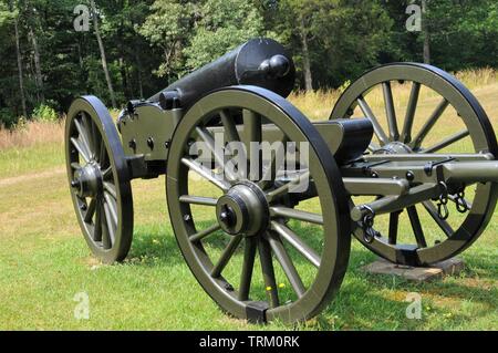 Cannon et limber à Gen. Grant's ligne de défense à la bataille de Shiloh dans le Tennessee. Banque D'Images