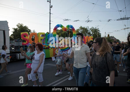 Sofia, Bulgarie - Juin 08, 2019 : Sofia Pride est le plus grand événement annuel dédié à l'égalité et les droits de l'homme de tous les citoyens et les plus grands Banque D'Images