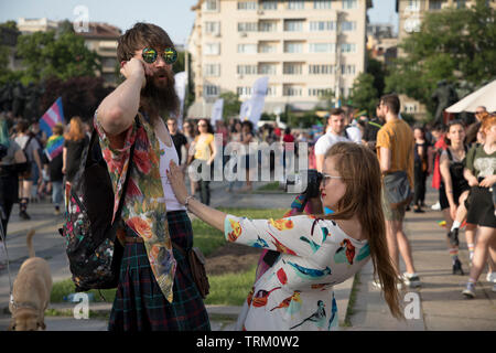 Sofia, Bulgarie - Juin 08, 2019 : Sofia Pride est le plus grand événement annuel dédié à l'égalité et les droits de l'homme de tous les citoyens et les plus grands Banque D'Images