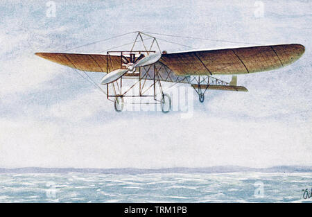 LOUIS BLÉRIOT (1872-1936), aviateur français traversant la Manche 25 Juillet 1909 Banque D'Images