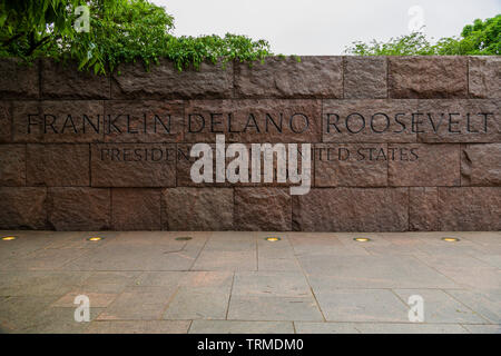 Franklin Delano Roosevelt Memorial intérieur détail à Washington DC Banque D'Images