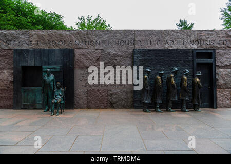 Franklin Delano Roosevelt Memorial intérieur détail à Washington DC Banque D'Images