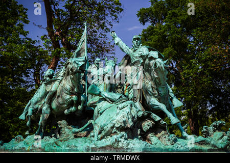 Charge de cavalerie l'article d'Ulysse s'accorder devant Memorial du Capitole sur le National Mall de Washington DC Banque D'Images