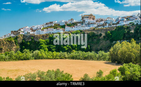 Vue panoramique à Arcos de la Frontera, province de Cadiz, Andalousie, espagne. Banque D'Images