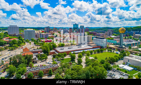 Centre-ville de Knoxville Tennessee Skyline Aerial Banque D'Images