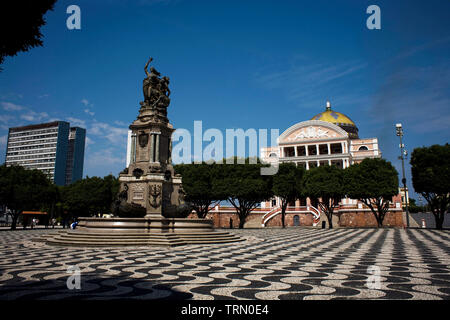 La place São Sebastião, Amazonie, Manaus, Amazonas, Brésil Banque D'Images