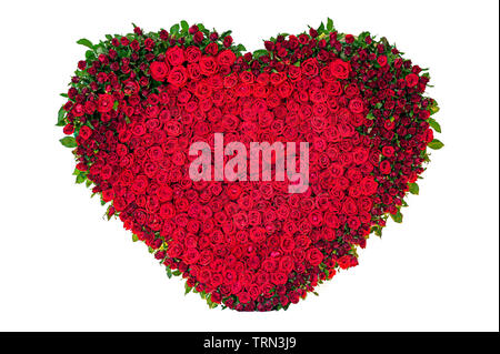 Coeur rose isolé sur fond blanc Banque D'Images