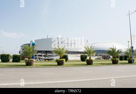 Adler, Sochi, Russie - septembre 6, 2018 : Fédération de Russie dans le Parc olympique de curling. Banque D'Images