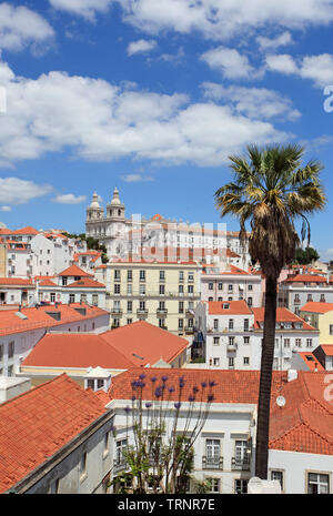 Portugal, Lisbonne, Alfama, Skyline, São Vicente de Fora Eglise, Banque D'Images