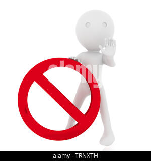 Interdit de signer. Le rendu 3D Banque D'Images