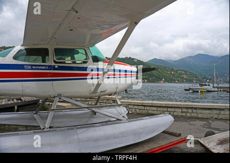 Hydravion Cessna Como Aero Club, Lake Como, Como, Italie Banque D'Images