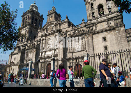 Mexico/Mexique- déc 15 2012 : Cathédrale de Mexico City à la place principale Zócalo. Banque D'Images