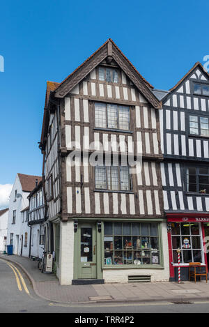 Noir et blanc vieux bâtiment à colombages à Tewkesbury, Gloucestershire, Royaume-Uni Banque D'Images