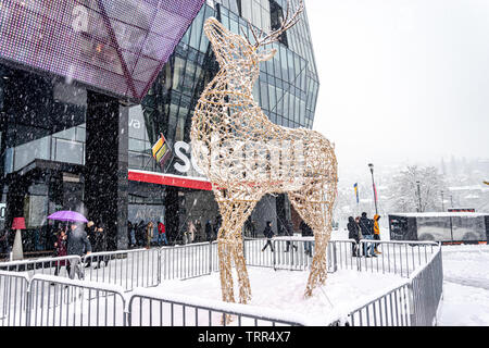 Deer fabriqués à partir de fils et de lumières Banque D'Images