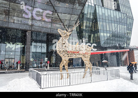 Deer fabriqués à partir de fils et de lumières Banque D'Images