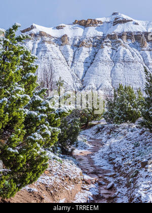 Jour de neige dans le parc, Parc d'état de Kodachrome Basin, Cannonville, Utah. Banque D'Images