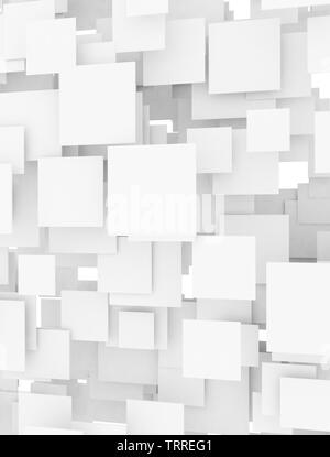 Résumé blanc carrés 3d design numérique. 3D render Banque D'Images