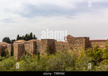 Murs extérieurs de l'Alcazaba, Malaga, Espagne. Banque D'Images