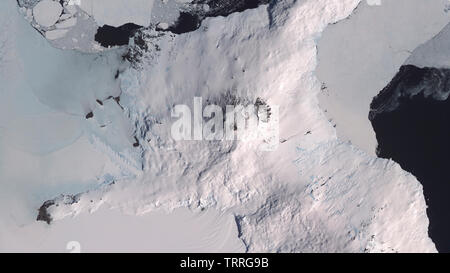 Vue aérienne de Mont Erebus, Antarctique Banque D'Images