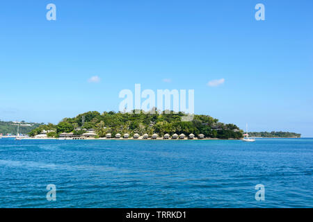Vue panoramique de l'Iririki Island Resort à Port Vila, l'île d'Efate, Vanuatu, Mélanésie Banque D'Images