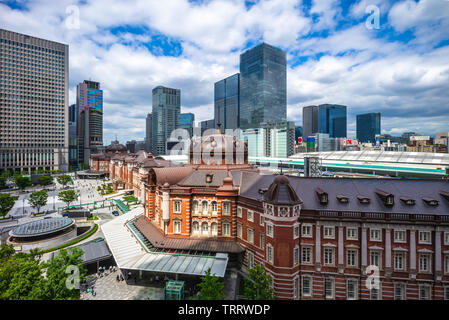 Vue aérienne de la gare de Tokyo, Japon Banque D'Images