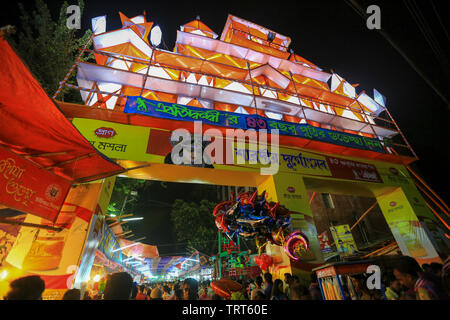 Durga puja célébration à Dhaka, au Bangladesh. Banque D'Images