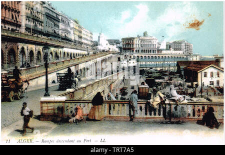 Cartes postales anciennes, Alger, Algérie, Afrique du Nord Banque D'Images