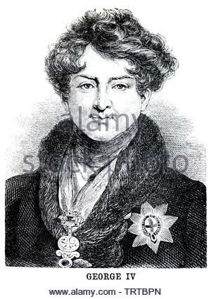 George IV, 1762 - 1830, a été roi du Royaume-Uni de Grande-Bretagne et d'Irlande de 1820 jusqu'à sa mort en 1830 Banque D'Images