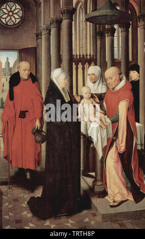 Hans Memling - Adoration des Mages Triptyque représentant l'aile droite du Temple Présentation C 147072 1472 Banque D'Images