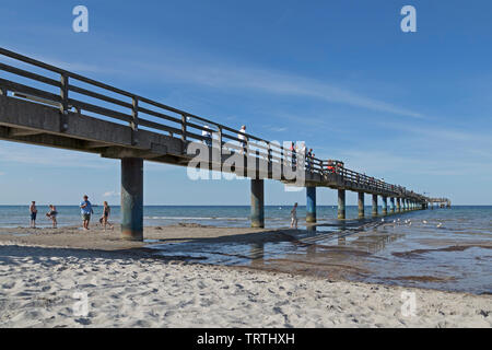 Pier, plage, Boltenhagen, Schleswig-Holstein, Allemagne Banque D'Images