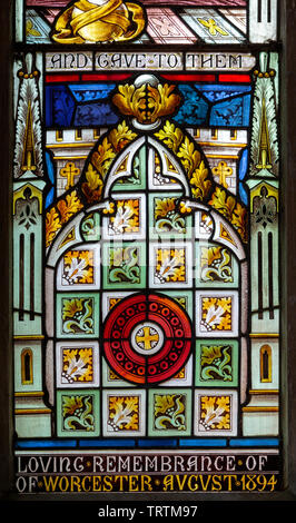 Vitrail de l'église St Michael Kington, Wiltshire, England, UK C 1894 Banque D'Images