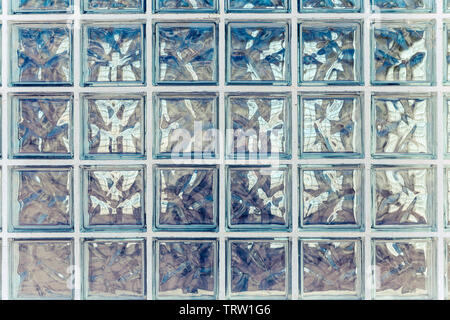 Mur de briques de verre décoratif .Motif de fond Banque D'Images