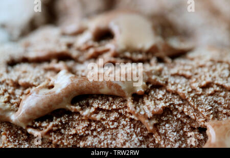 Libre de la texture de la crème glacée au chocolat fondant délicieux en été Banque D'Images