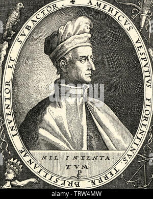 AMERIGO VESPUCCI (1454-1512) explorateur et cartographe Italien Banque D'Images