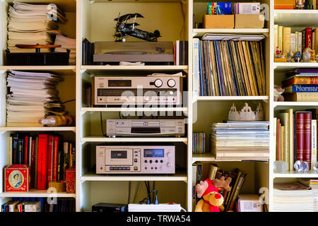 Bibliothèque, appartement intérieur, France, Europe, Banque D'Images