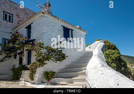 Une maison dans la ville de Skopelos. Banque D'Images