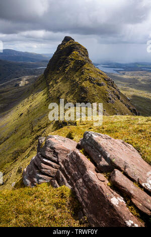 Suilven Ridge, Sutherland Assynt, Highlands, Ecosse, Banque D'Images