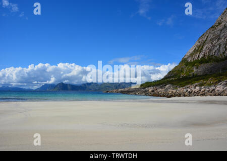 Rorvika Beach à l'îles Lofoten en Norvège / Scandinavie Banque D'Images