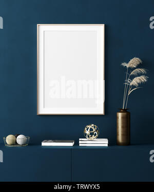 Maquette affiche d'accueil en arrière-plan, l'intérieur de style moderne, 3D render Banque D'Images