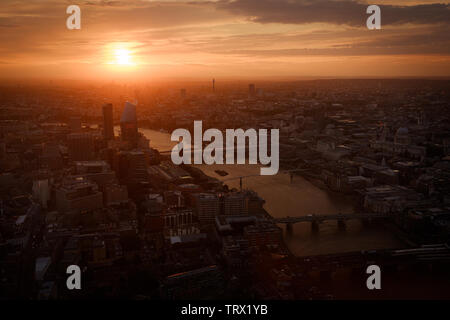 Coucher de soleil sur Londres Banque D'Images