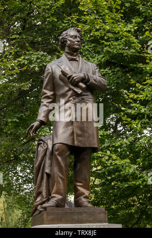 Statue de Charles Sumner Boston MA Banque D'Images